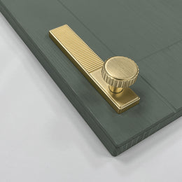 Heaton Brushed Brass Knob & Plate