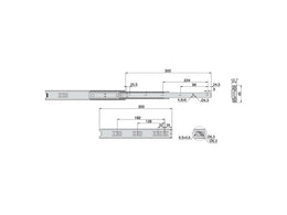Emuca Ball Bearing Runners - Full Extension (Pair)