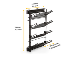 Emuca Moka Lateral Pull Out Shoe Rack