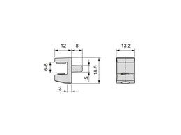 Emuca Glass Evo Shelf Support - Plastic