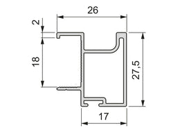 Emuca Placard 74 Sharp 18 2.9m Handle
