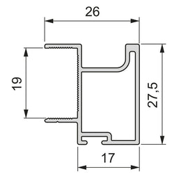 Emuca Placard 74 Sharp 19 2.7m Handle