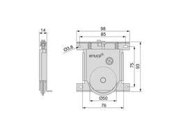 Emuca Placard 74 Wheel Kit (Soft Close)