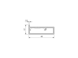 Emuca Placard 74 U Profile 2.9m
