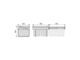 Emuca Dual Recycling Bin Pull-Out