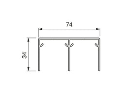 Emuca Placard 74 Upper Track 3.9m