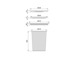 Emuca Built-in Worktop Waste Bin