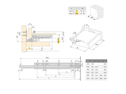 Emuca Under Mount Soft Close Runners With Clips - Full Extension (Pair)