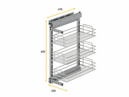Emuca Suprastar Soft Close Pull Out Spice/Bottle Rack