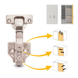 Emuca Pack of 20 X92 Soft Close Full Overlay Hinge 105° With Screw On Plates