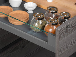 Emuca Vertex Glass Side Panels External Drawer 93H x 450D