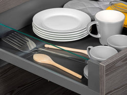 Emuca Vertex Glass Side Panels External Drawer 131H x 450D