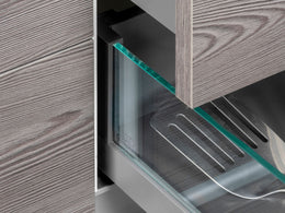 Emuca Vertex Glass Side Panels External Drawer 131H x 450D