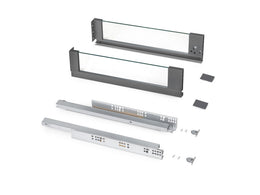 Emuca Vertex Glass Side Panels External Drawer 131H x 450D