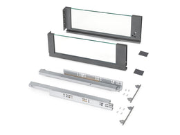 Emuca Vertex Glass Side Panels External Drawer 178H x 450D