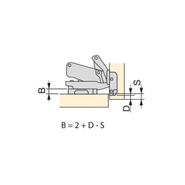 Emuca X95 Half Overlay Hinge 165°
