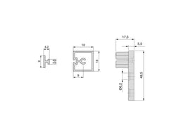 Emuca Set of 4 Cabinet Crossbar Profiles