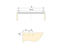 Emuca Set of 4 Cabinet Crossbar Profiles