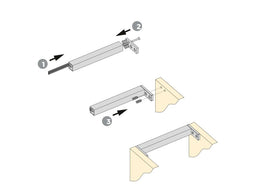 Emuca Set of 4 Cabinet Crossbar Profiles