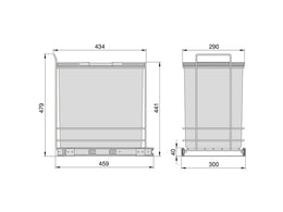 Emuca Single Recycling Bin Pull-Out