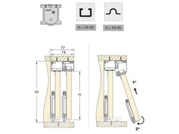Emuca Placard 74 Wheel Kit (Non-Soft Close)