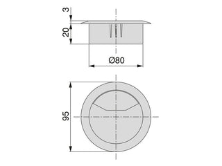 Cable Organiser Gromet - 80mm Diameter