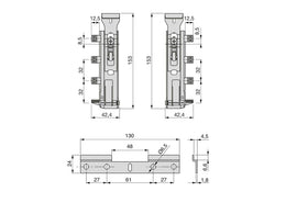 Emuca Concealed Wall Unit Hangers With Bracket