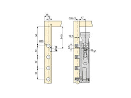 Emuca Concealed Wall Unit Hangers With Bracket
