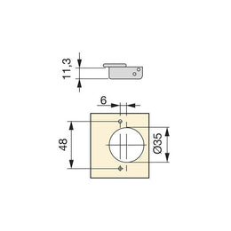Emuca X91R Soft Close Full Overlay Hinge 105°