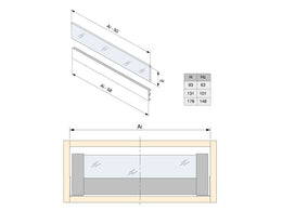 Emuca Vertex Internal Glass Drawer Clips (pair)