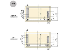 Emuca Simplex Drawer Sides 159H (Pair)