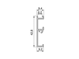 Emuca Vertex Internal Glass Drawer Frontal Profile 1.1m