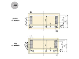 Emuca Simplex Drawer Sides 122H (Pair)