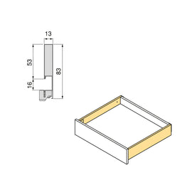 Vertex External Drawer 83H x 450D