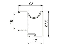 Emuca Placard 74 Wave 18 2.5m Handle