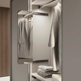 Emuca Quartz Wardrobe Interior Rotating Pull Out Mirror