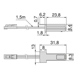 Emuca Pyxis Recessed LED Touch Sensor 1.5m