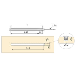 Emuca Pyxis Recessed LED Touch Sensor 1.5m