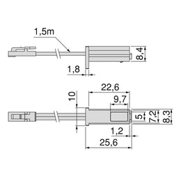 Emuca Pyxis Surface Mounted LED Touch Sensor 1.5m