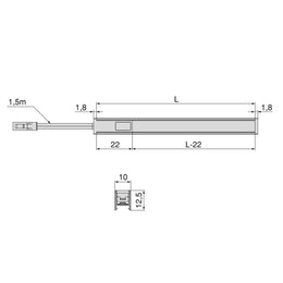 Emuca Pyxis Surface Mounted LED Touch Sensor 1.5m