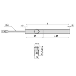 Emuca Pyxis Surface Mounted LED Motion Sensor 1.5m