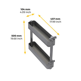 Emuca Harmony Pull-out Soft Close Bottle Rack (2 Trays)