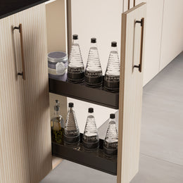 Emuca Harmony Pull-out Soft Close Bottle Rack (2 Trays)