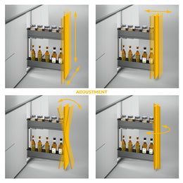 Emuca Harmony Pull-out Soft Close Bottle Rack (2 Trays)