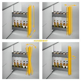 Emuca Harmony Pull-out Soft Close Bottle Rack (2 Trays)