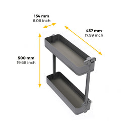 Emuca Harmony Pull-out Soft Close Bottle Rack (2 Trays)
