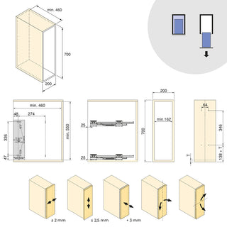 Emuca Harmony Pull-out Soft Close Bottle Rack (2 Trays)
