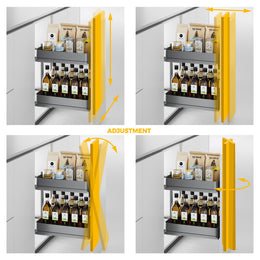 Emuca Harmony Pull-out Soft Close Trolley (2 Trays)