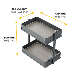 Emuca Harmony Pull-out Soft Close Trolley (2 Trays)
