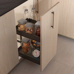 Emuca Harmony Pull-out Soft Close Trolley (2 Trays)